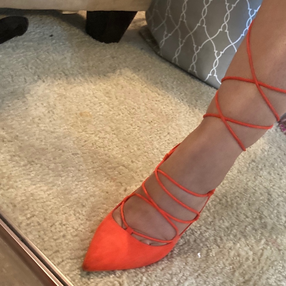 Orange lace up pump from Aldo size 7.5